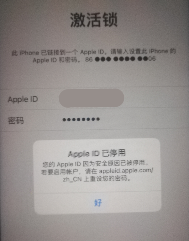 淇县苹果手机维修分享iPhone 12 出现提示“Apple ID 已停用”怎么办 