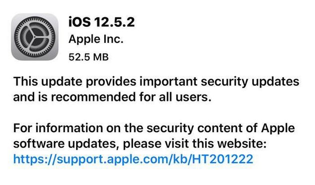 淇县苹果手机维修分享iOS12.5.2发布，建议所有老苹果用户安装 